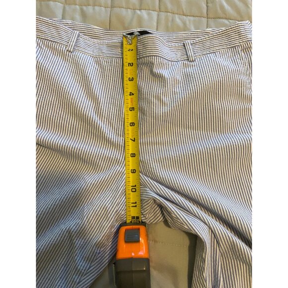 Talbots Women’s Pants Size 12 Blue White Striped Seersucker Cropped Capris Stret - Picture 4 of 10